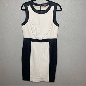 Colorblock Faux-Leather Sheath Dress